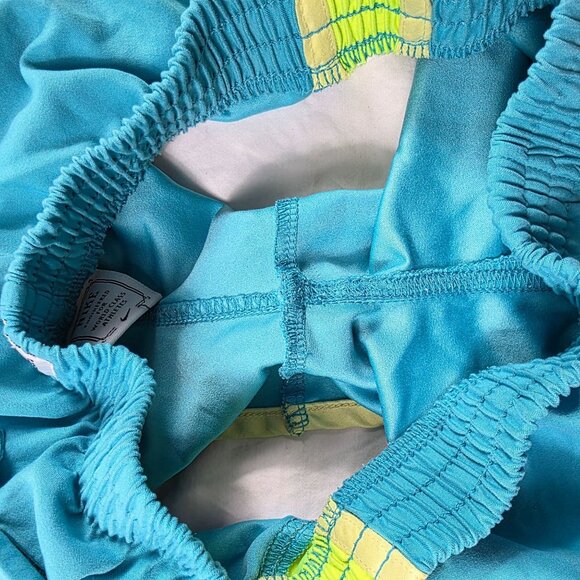 Nike Running Shorts Girls Size Medium Blue Neon Yellow Athletic Activewear - Picture 7 of 8